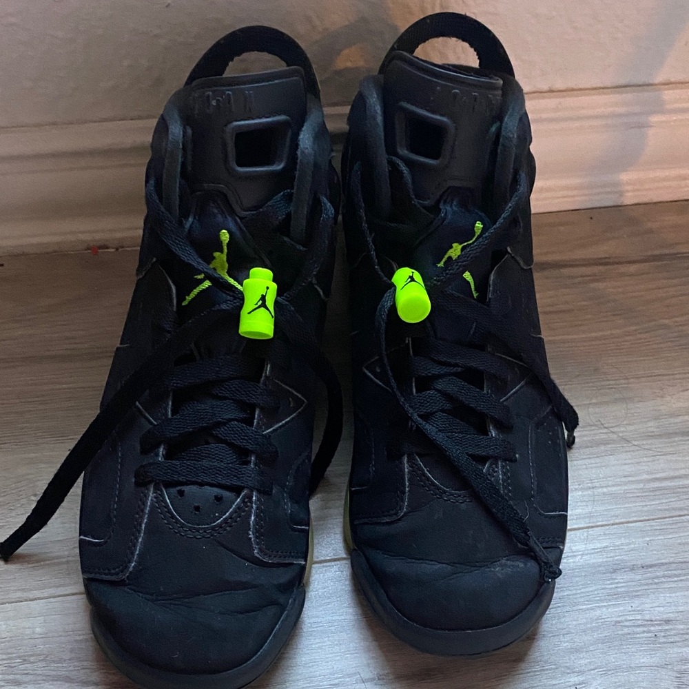 Jordan Kids Sneakers Black and Neon Green